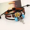 Charm-Armbänder, modisch, handgefertigt, Schlüsselperlen, Armband, mehrschichtig, geflochtenes Leder, verstellbare Armbänder, für Männer und Frauen, Vintage-Schmuck