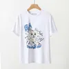 t shirt women designer New Simple Summer Versatile Smiling Face Print Round Neck Casual Loose Pullover Short Sleeve T-shirt Top Letter shirt 0JYB