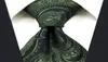 Y30 vert foncé Paisley soie Jacquard tissé classique mode extra longue taille hommes cravate Tie8362773