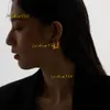 Överdriven stud tredimensionell fyrkantig designer temperament örhängen kvinnor avancerad personlighet titan stål mode smycken tillbehör 2024