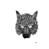 Máscaras de festa Halloween 3D Wolf Máscara Cosplay Horror Masque Decoração Acessórios Gc1412262N Drop Delivery Home Garden Festivo Suprimentos Dhk8y