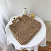 Personalized palm bohemian boho braided tote paper beach crochet straw handbag292q