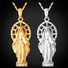 Virgin Mary Pendant Necklace For Womenmen Platinum Plated18K Real Gold Plated Jesus Piece Jewelry5782177