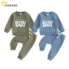 Kläderuppsättningar Mababy 0-3y Toddler Spädbarn Född Baby Boy kläder Fall Spring Outfits Letter Print Långärmad toppar Pants Tracksuit