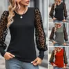 Camicette da donna Top da donna morbido a maniche lunghe con stampa leopardata in rete Elegante camicetta slim fit primavera-autunno con trasparente