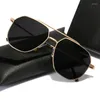 Casual Dresses Men's Pilot Sunglasses 2024 Retro High Quality Metal Frame Night Vision Driving Glasses Polarized Fishing UV400