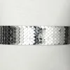 45 cm bred elastisk svart bälte Guldmetall Fish Skin Keeper Brand Midjeband för kvinnor Cinto Feminino SML BG013 240219