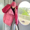 Trench da donna Giacche rosa per cappotto da donna 2024 Parka invernale Colletto alla coreana Designer caldo Solido impiombato Cerniere casual Abbigliamento classico