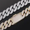 Mode de luxe 25mm 16-28 pouces plaqué or Bling CZ collier cubain Bracelet pour hommes femmes lourd Hip Hop collier bijoux cadeau