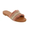 Slippers Nieuwe Mode Boheemse Strand Comfortabele Damesslippers Kwastje Platte Damesschoenen Outdoor Vrije Tijd Feestontwerp Weven J240224