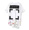 2024 Nova Moda Luxurys Offes Roupas Mens Camiseta Mens e Mulheres Loose Tees Tops Homem Casual Rua Graffiti Camisa Sweatshirtoff Homens Camisetas Off Whites