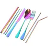 Ensembles de vaisselle ensemble de couverts occidentaux fournitures de cuisine en acier inoxydable vaisselle Portable couverts Buffet ustensiles de service