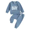 Kläderuppsättningar Mababy 0-3y Toddler Spädbarn Född Baby Boy kläder Fall Spring Outfits Letter Print Långärmad toppar Pants Tracksuit