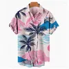 Homens camisetas Mens Camisetas 2023 Verão Hawaii Manga Curta 3D Impresso Flor Casual Camisa Social Top Noite Férias Estilo Tropic Dhiae