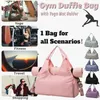 Sacos de compras Yoga Gym Bag para mulheres Duffel com suporte de tapete compartimento de sapato Weekender Tote de viagem molhado bolsos secos