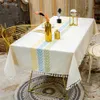 Gerring Nordic Tassel Cloth Table haftowane liście amerykańskie obrusy na wydarzenia prostokątny jak stolik kawowy 240220