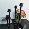 ) Hot Sale 5 Arm Candelabra Black Candle Holder Centerpieces For Wedding Flower Stand sockel Flowers Party Rekvisita