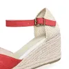 Sandali da donna Espadrillas con zeppa 2022 Sapato Feminino Vendita di canapa 6 cm Sandali aperti casual Sapatos Mulher Sandalias Mujer Elastico J240224