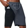 Shorts Sport Running Shorts Men Fitness Gym Training Sports Shorts Quick Dry Workout Gym Sport Jogging Double Deck Summer Men Shorts