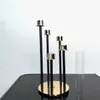 )hot sale 5 arm candelabra black candle holder centerpieces for wedding Flower Stand plinth flowers party props