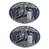 2 Pieces Mens Retro Style Barrel Racing Cowboy Western Belt Buckle Accessory12690