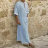 Débardeurs pour hommes Hommes Robe Col V Demi Manches Grande Poche Couleur Solide Pull Casual Wear Plus Taille Mâle Longue Robe Chemise Baggy Robe Clothi