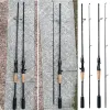 Çubuklar Baitcasting Spinning Seyahat Karbon 2 Bölüm Balıkçı Çubuklar Dökme Ağırlık 825G Güç UltraLight Cazibe Alabalık Mini Kutup