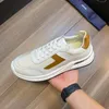 2024 Men Casuals Shoes Men Collision Cross Soft Bottoms Running Sneakers Italy Luxury Elastic Band Low Top Calfskin Design Outdoor Walk Casual Trainer Shoe Box