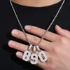 Passed Diamond Test 925 Sterling Silver Full Shiny Moissanite 0-9 Numbers Pendant Necklace for Men Women Nice Gift