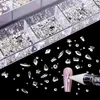 2800 pièces AB verre cristal diamant plat strass Nail Art décoration 21 grille boîte ongles accessoires ensemble avec 1 stylo de ramassage 240219