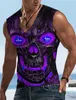 Men's Tank Tops Vintage Mens 3D Printed Sleeveless Sports Vest Vacation Hell Skull Fitness T-Shirt Crew Neck Shirt Four Seasons Clothing S-5XlL2402