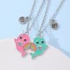 Collane con ciondolo Simpatico magnete a forma di cuore di gatto per donne Ragazze Amici Kawaii Neko Doggy Catena di animali BFF Amicizia Gioielli Regali