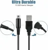 الكابلات 100pcs/Lot 1.2m أسود لـ Nintendo 3DS DSI NDSI XL LL Data Sync Charing Charing USB Cable Charger