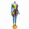 Stage Wear Mulheres Aniversário Comemorar Macacão Prom Nightclub Mulheres Cantor Dança Leggings Céu Azul Colorido AB Strass Bodysuit