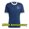 Euro 24 Skottland 150 -årsjubileum Soccer Jersey Blue Special Edition 2024 2025 Football Shirt 24 25 Uniforms Men Kids Set Uniform