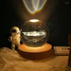 Ночные огни Хрустальный шар Свет Наука Космос Астрономия Вселенная Планета Прекрасный подарок USB Мощность Теплая белая прикроватная 3D лампа
