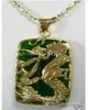 Todo lindo 18k GP verde jade Men039s Women039s dragão pingente colar2888933