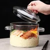 Tigelas de vidro de borosilicato alto, grande capacidade, resistente à temperatura, macarrão instantâneo, frutas, podem ser aquecidas