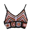 CAMISOLES TAKLIKI KOBIETY KNIT KROVET Haft kolor kolor geometryczny mini kamizelka V-dół Top na plażę wakacyjna camisole 10cf