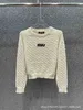 Springsummer New Niche Design Letter utsmyckningar Skin Friendly Fixed Dye Garn Pullover Tröja