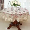 Toalha de mesa redonda pastoral, toalha de mesa redonda para jantar, casa, bordado, decoração em ouro rosa, toalha de casa 240220