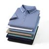 Polos pour hommes Polo en soie de mûrier à manches courtes Mode d'été Simple Revers Solide Mucolor Lti-Couleur T-shirt respirant Vêtements