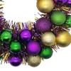 Dekorativa blommor st. Patrick's Day Wreath Round Balls Framdörrdekor för inomhus trädgård Holiday Office Wedding