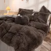 Copripiumino Super Shaggy Letto super caldo Set di biancheria da letto in velluto di peluche Copripiumino in lana di agnello e cashmere Federa per ragazze Principessa 240220