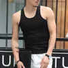 Męskie topy zbiornikowe męskie elastyczne oddychające topy zbiorników bez rękawów Undershirt na siłowni trening stringer fitness T-shirt beatter Undershirt swobodne męskie vestl2402