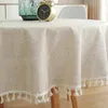 Round Table Cloth Linen Tablecloth Coffee Tea Reception White Table Map Party Cover Table Decor Pink Pumpkin Wedding Decoration 240220