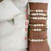 Braccialetti a maglie Go2boho Gioielli Boho personalizzati Nome Heishi Stack di perline Set di personalità Regali per ragazze adolescenti 2024 Surfer Trendy For Her His