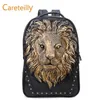 Sac à dos en cuir PU Lion imprimé motif sacs à dos sacs à dos d'ordinateur portable de mode sacs à bandoulière cartable 46x31x12 cm 2022237c