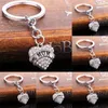 Keychains Crystal Heart Keyring Mom Nana Teacher Sister Friend Keychain Mother's Day Key Chain Ring Gifts Jewelry Family