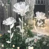 Organza artesanal de seda papoula grande flor casamento estrada guia crisântemo diy festa decoração da janela 50cm/60cm70cm